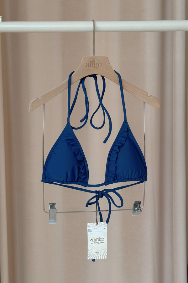 SAMPLE SALE: Ruffle Triangle Top - Bleu S